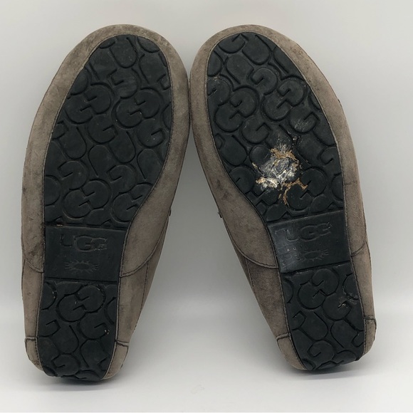 Ugg Ascot Men's Size 10 Suede Sheepskin Lined Moccasin Slip Ons - Picture 6 of 6